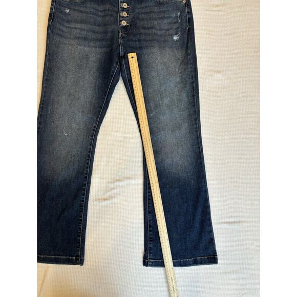 Kancan Jeans 31 Dark Wash Baylor Mid rise Flare Western Cowgirl Preppy - Picture 12 of 14